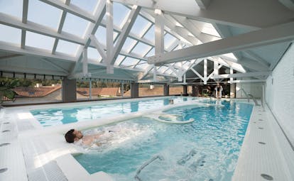 A Quinta Da Auga Galicia spa indoor pool man in pool