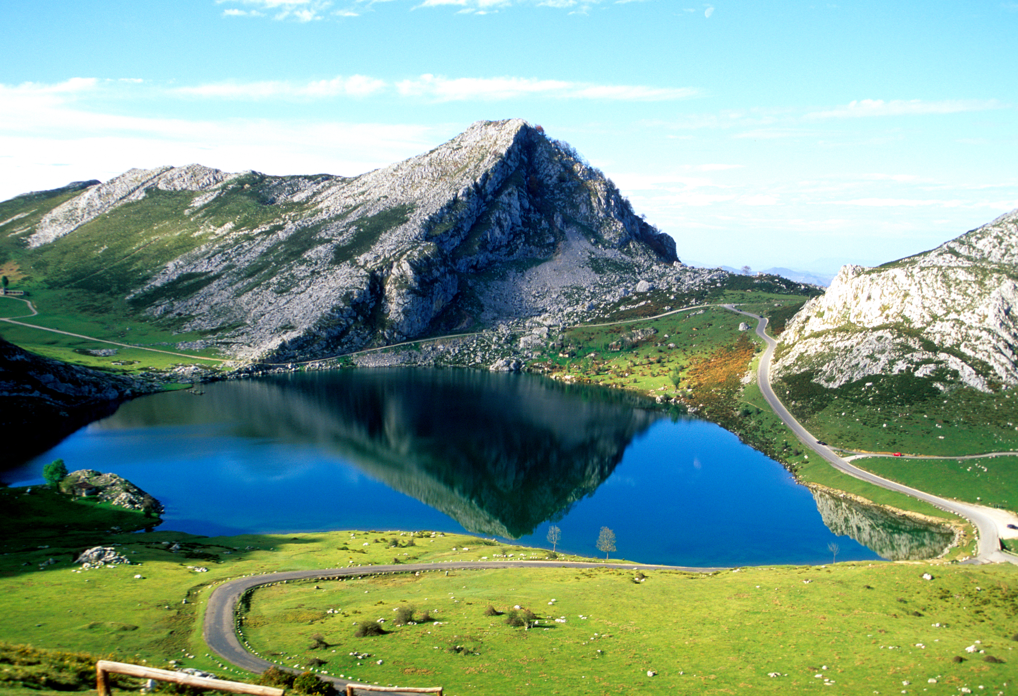 Lakes in the mountains of the Picos de Europa in Asturias