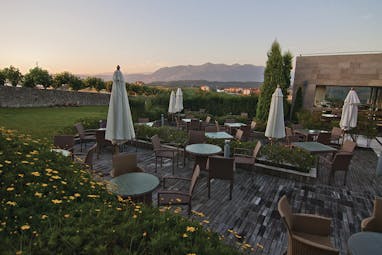 Palacio de Luces Green Spain outdoor dining terrace views of countryside 