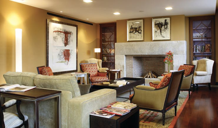 Palacio de Luces Green Spain salon indoor communal seating area modern décor open fire