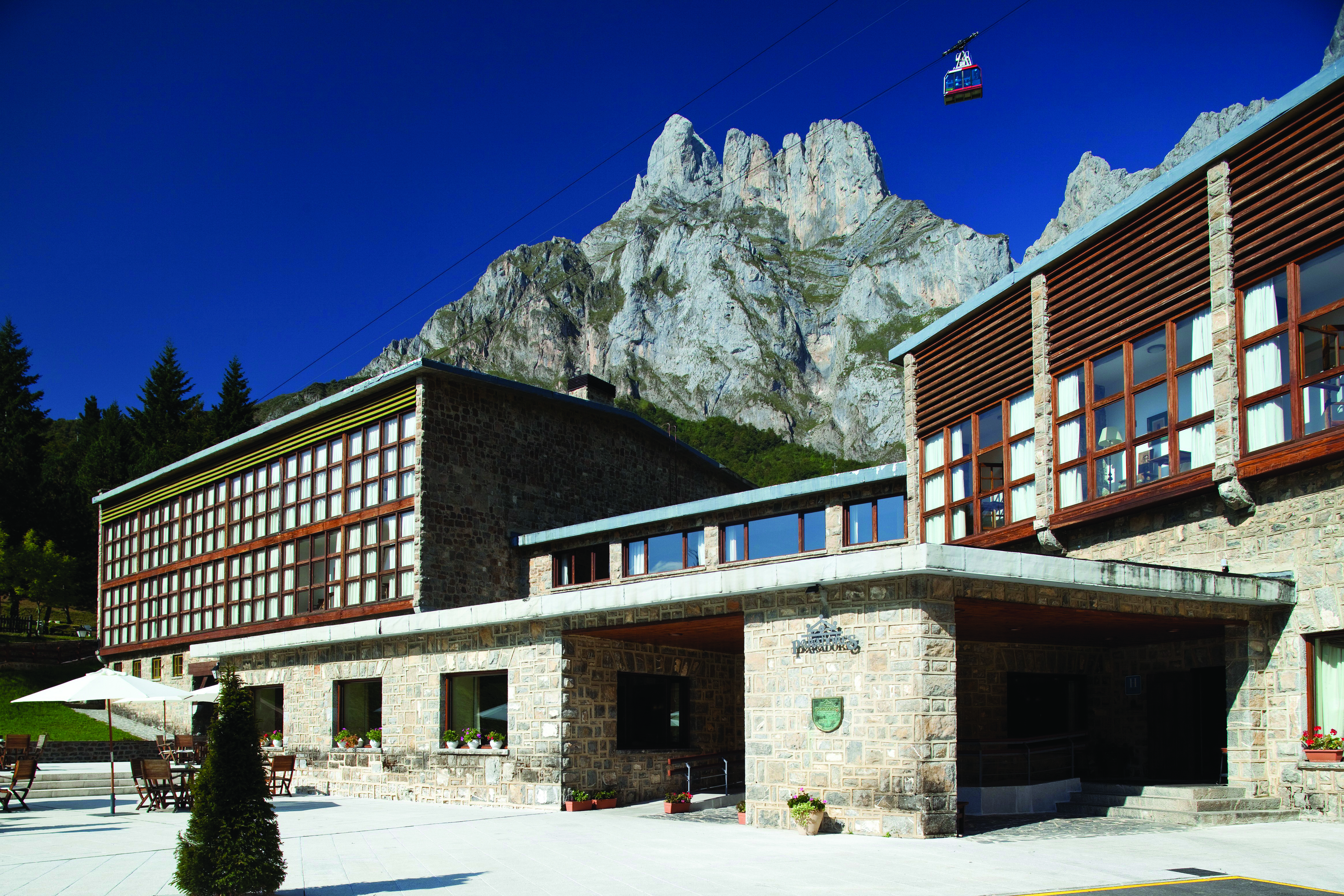 Parador de Fuente De Green Spain entrance patio door stone