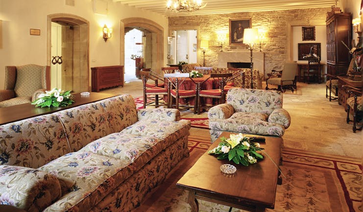 Parador de Santiago de Compostela Green Spain lounge communal seating area traditional décor