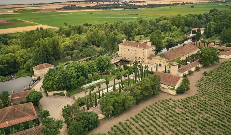 Hacienda Zorita Heart of Spain aerial shot hotel buildings countryside surrounds