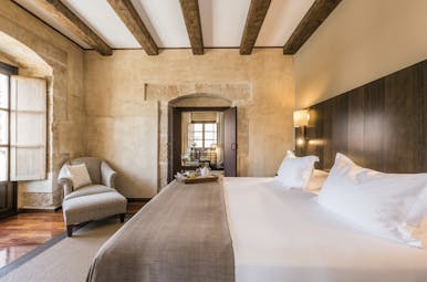 Hospes Palacio de San Esteban Heart of Spain deluxe bedroom modern décor original features