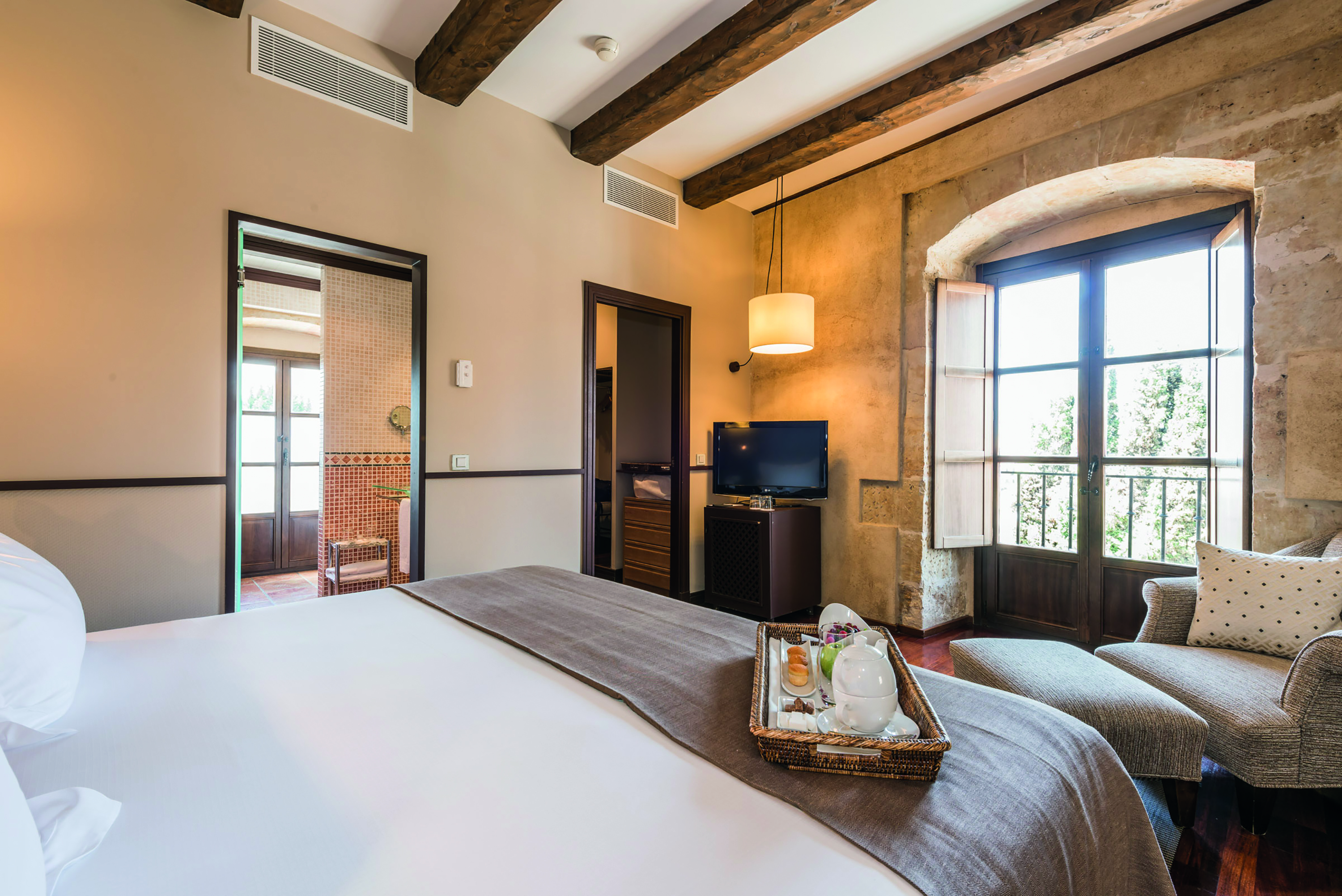 Hospes Palacio de San Esteban Heart of Spain suite bedroom modern décor original features