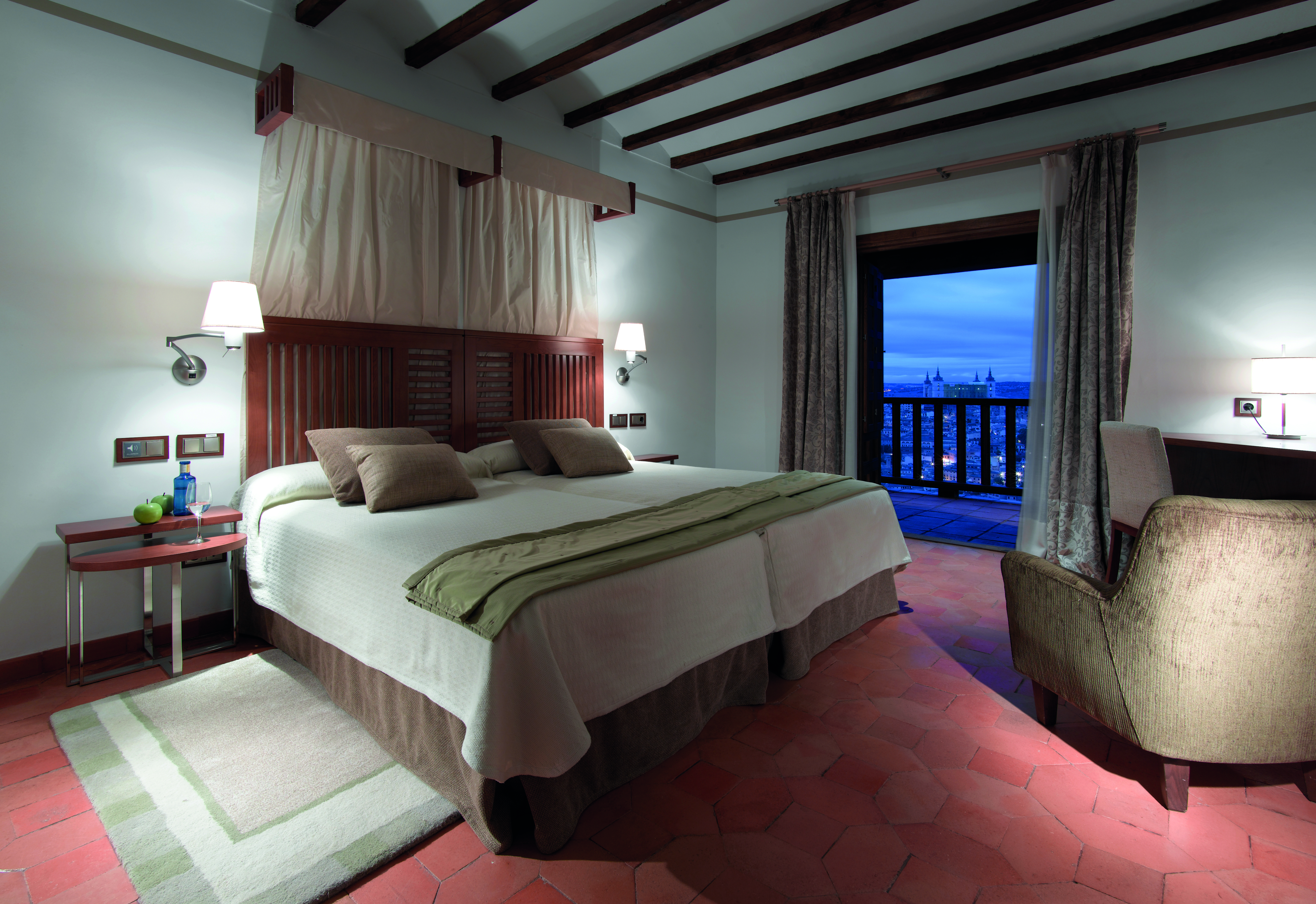 Parador de Toledo Heart of Spain superior double bed armchair balcony modern décor