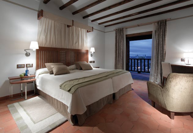 Parador de Toledo Heart of Spain superior double bed armchair balcony modern décor