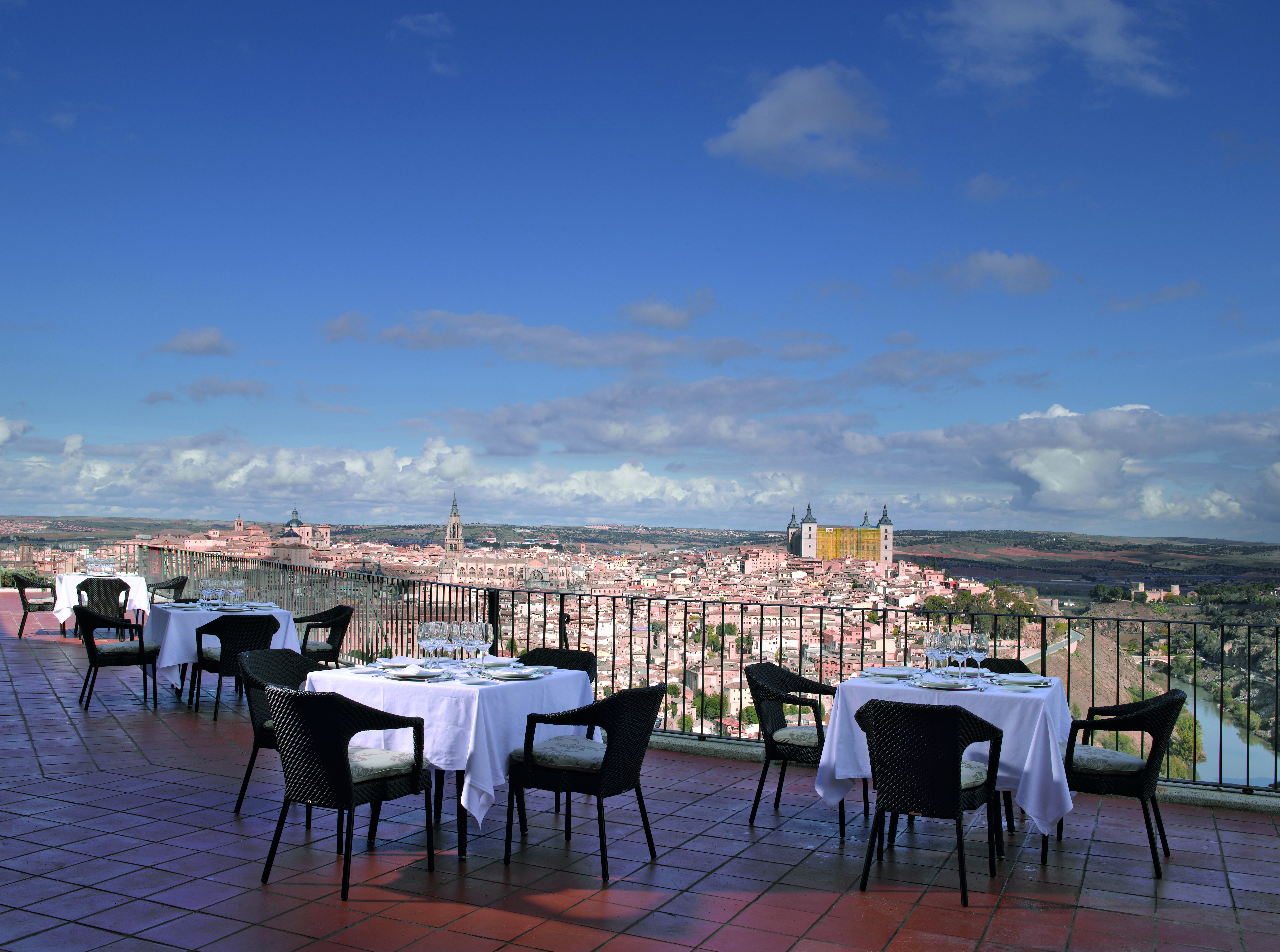 Parador de Toledo Heart of Spain terrace outdoor dining area views over city