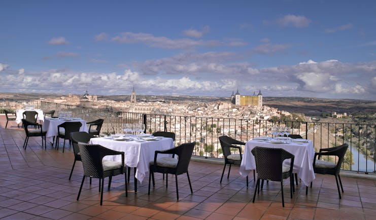 Parador de Toledo Heart of Spain terrace outdoor dining area views over city