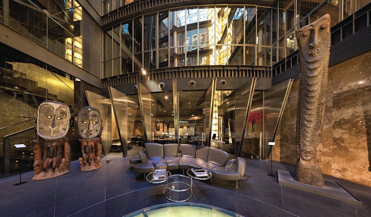 Hotel Urban Madrid atrium sofa abstract sculptures and artwork stylish décor