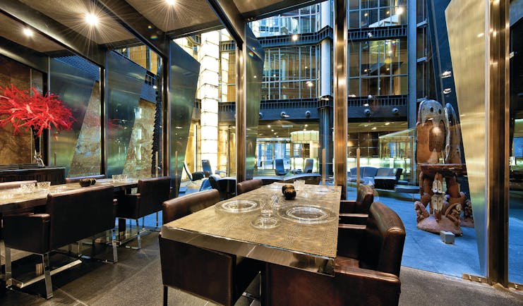 Hotel Urban Madrid restaurant stylish modern décor large glass windows
