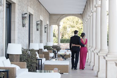 Hospes Maricel Mallorca terrace outdoor seating area couple walking