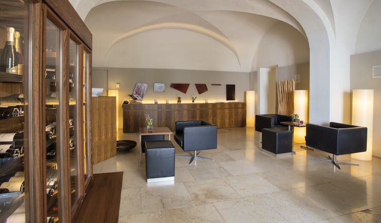 Convent de la Missio Mallorca reception desk leather seats modern décor original building features 