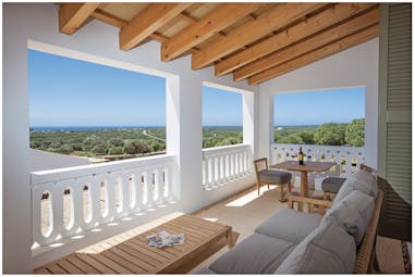 Torralbenc Menorca grand seaview terrae outdoor seating area views to the sea