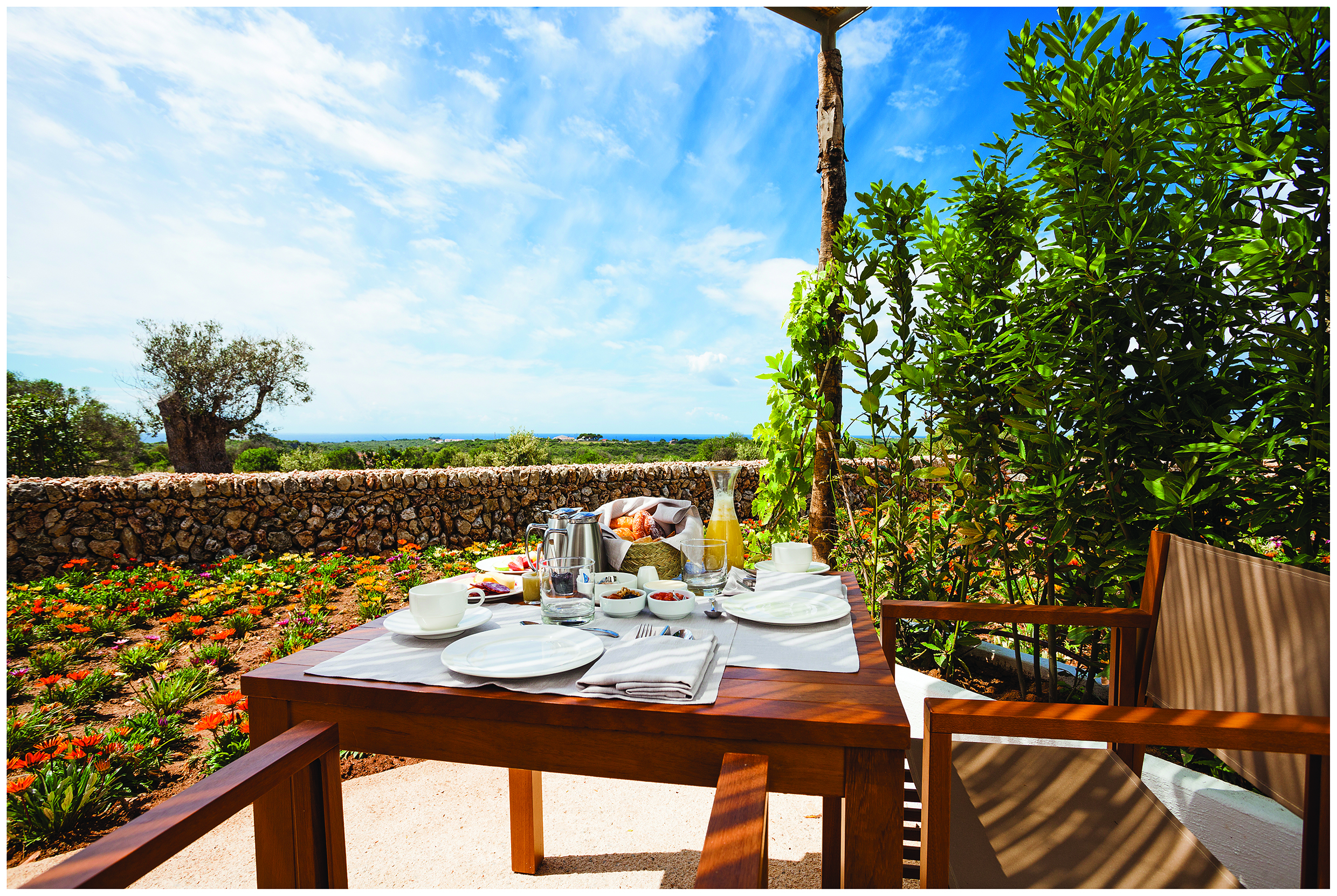 Torralbenc Menorca terrace breakfast countryside views