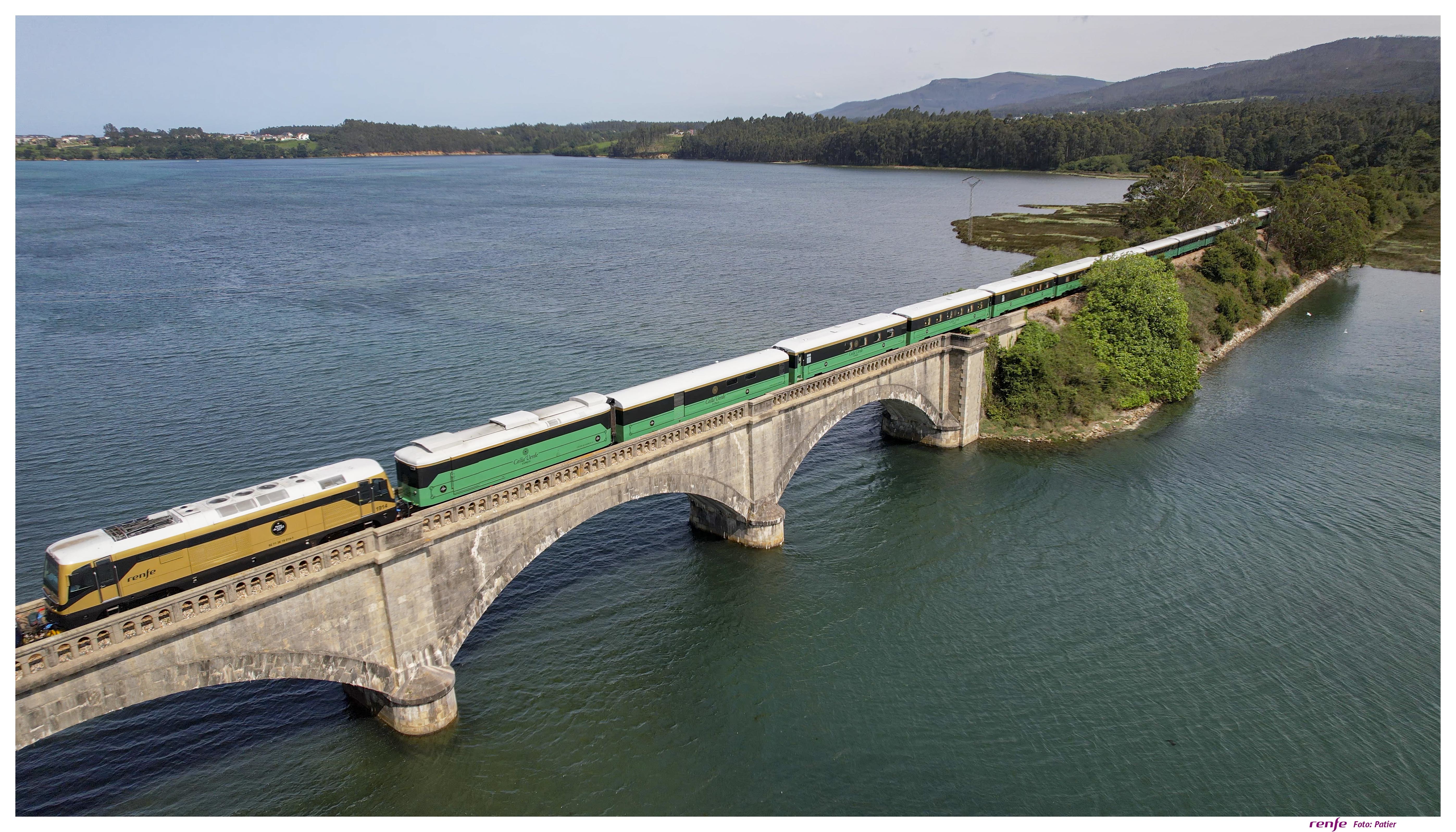 Green train in northern Spain