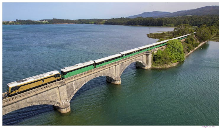 Green train in northern Spain