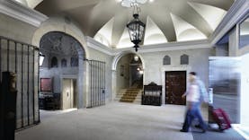 Palacio Guendulain Basque entrance iron gates vaulted ceiling