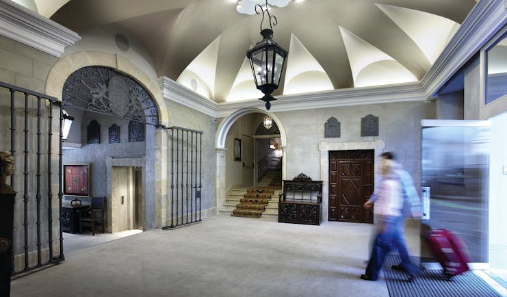 Palacio Guendulain Basque entrance iron gates vaulted ceiling