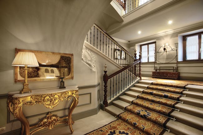 Palacio Guendulain Basque staircase marble floors gold gilded furniture ornate décor
