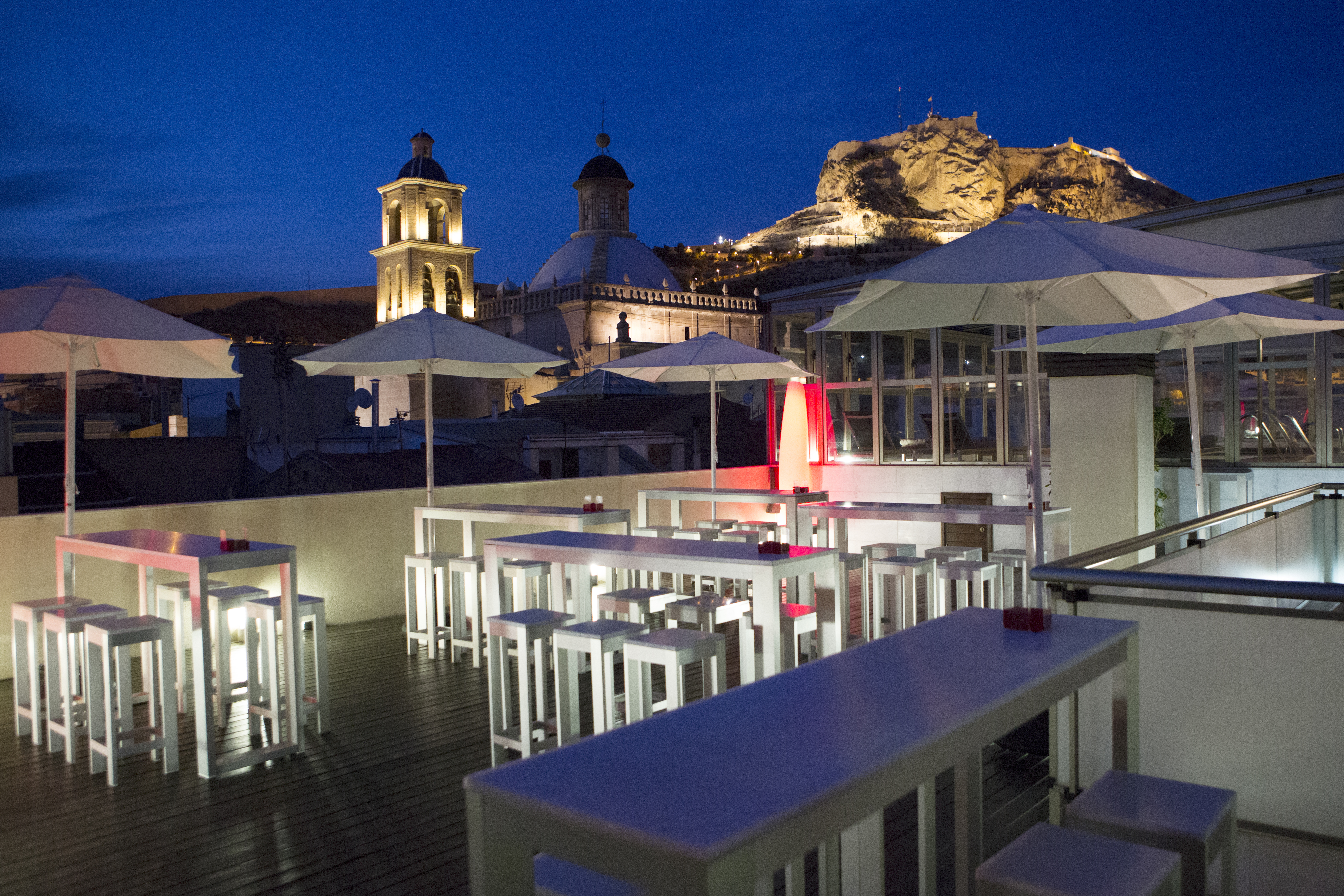 Hospes Amerigo Alicante roof terrace at night