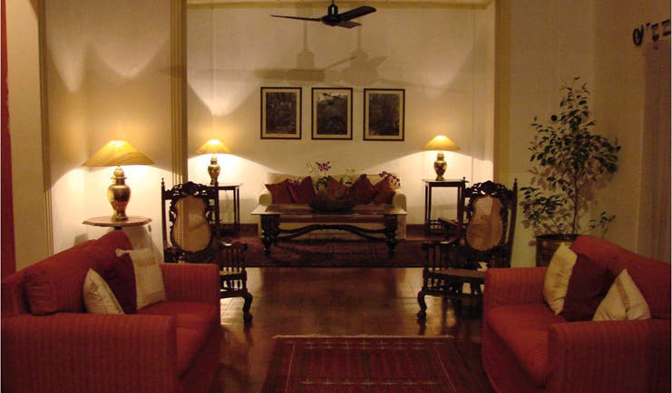 Havelock Place Bungalow Sri Lanka living room with sofas traditional decor