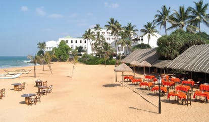 Mount Lavinia Hotel Sri Lanka beach hotel dining area boats sea