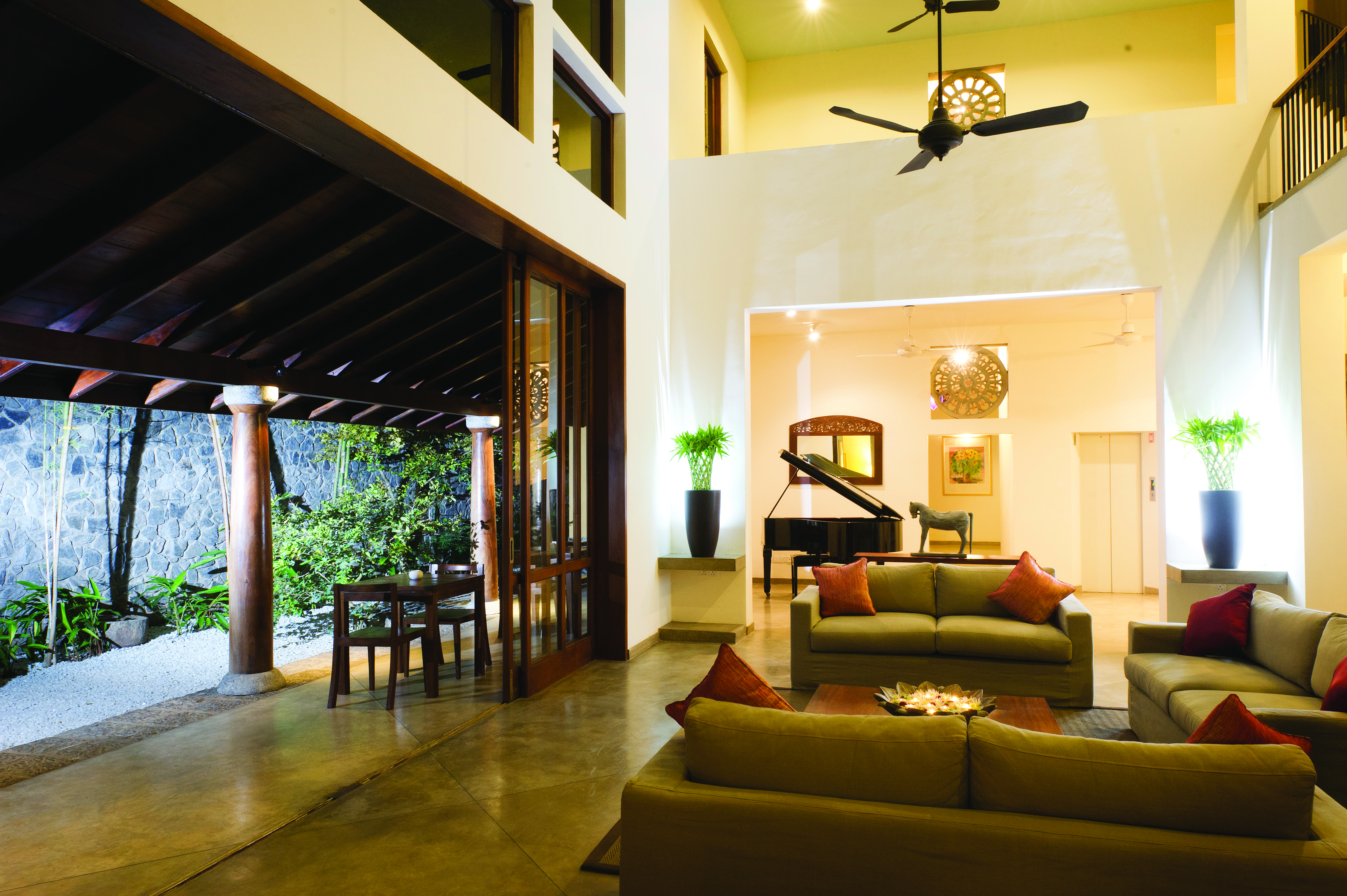 Zylan Sri Lanka lobby communal seating area piano modern décor