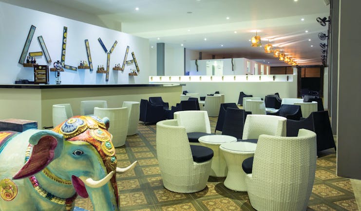 Aliya Sri Lanka bar indoor seating modern décor colourful elephant statue