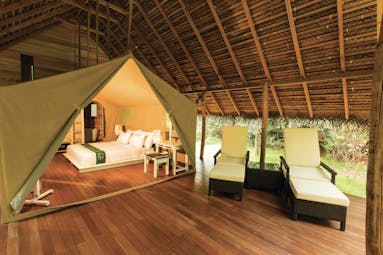 Aliya Sri Lanka luxury tent interior bed dressing area bathroom terrace