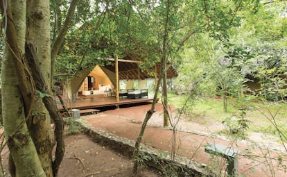 Aliya Sri Lanka luxury tent rustic sleeping space terrace among nature