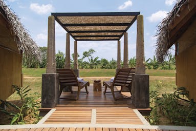 Aliya Sri Lanka spa terrace outdoor seating area overlooking countryside