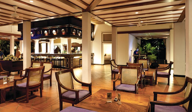 Cinnamon Lodge Sri Lanka bar indoor seating area authentic décor