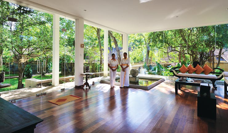 Cinnamon Lodge Sri Lanka spa room plunge pool large windows overlooking gardens 