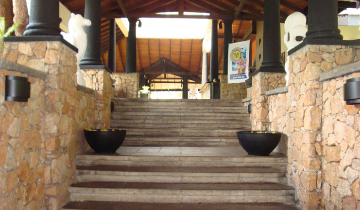 Deer Park Sri Lanka entrance steps stonework columns and statues