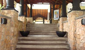 Deer Park Sri Lanka entrance steps stonework columns and statues