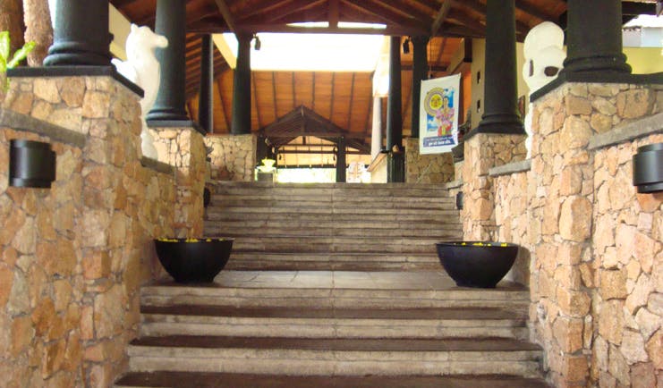 Deer Park Sri Lanka entrance steps stonework columns and statues