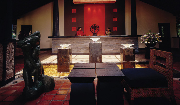 Deer Park Sri Lanka lobby reception desk staff statue seating area 