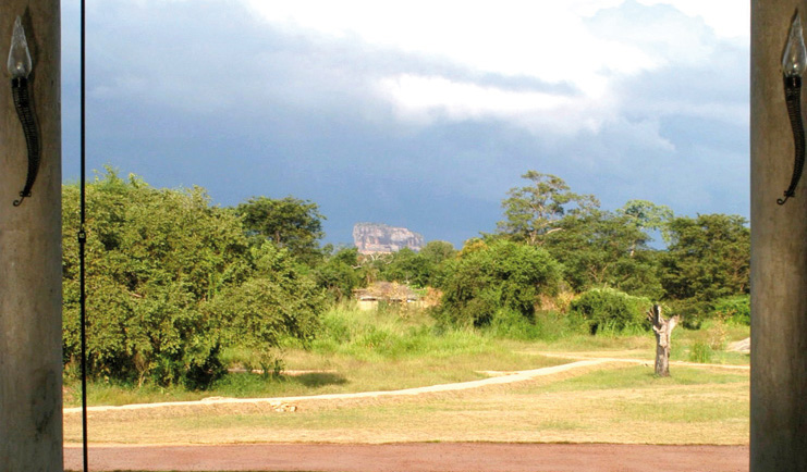 The Elephant Corridor Sri Lanka countryside view of rock plateau