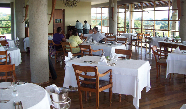 The Elephant Corridor Sri Lanka dining room with large panoramic windows