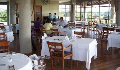 The Elephant Corridor Sri Lanka dining room with large panoramic windows