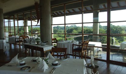  The Elephant Corridor Sri Lanka restaurant views indoor dining room with panoramic views