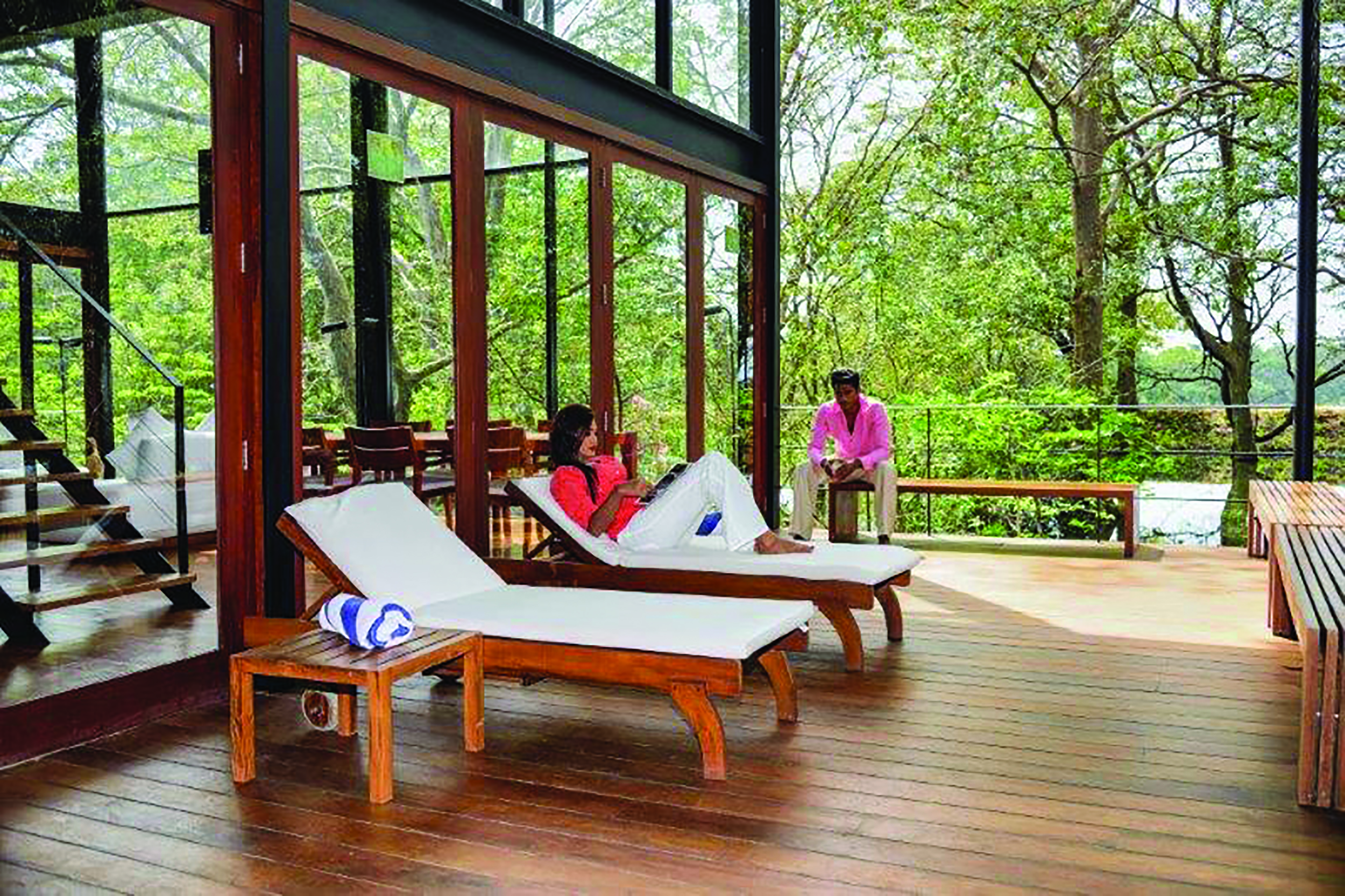Kalundewa Retreat deck, outdoor seating area with views over the countryside