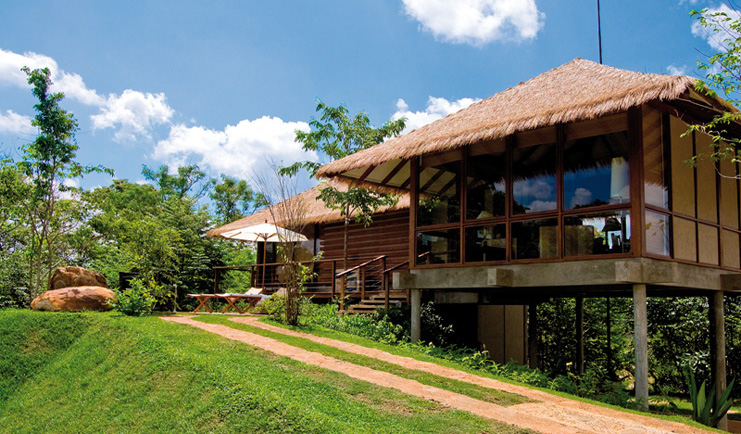 Ulagalla Resort bungalow exterior gardens earth lane bungalow on stilts