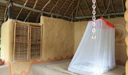 Ulpotha Sri Lanka sleeping hut sleeping mat with mosquito net