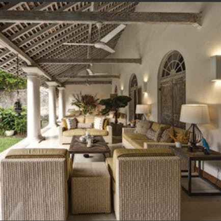 20 Middle Street Sri Lanka veranda outdoor covered seating area sofas overlooking gardens