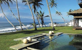 23 Palm Sri Lanka pool lawns palm trees ocean in background