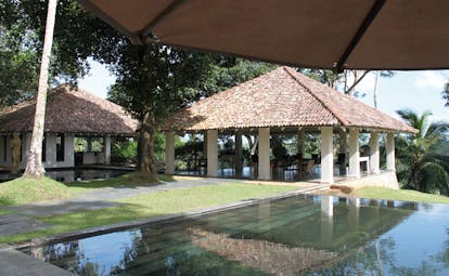 Kahanda Kanda Sri Lanka dining pavilion pool open air bungalow and swimming pool