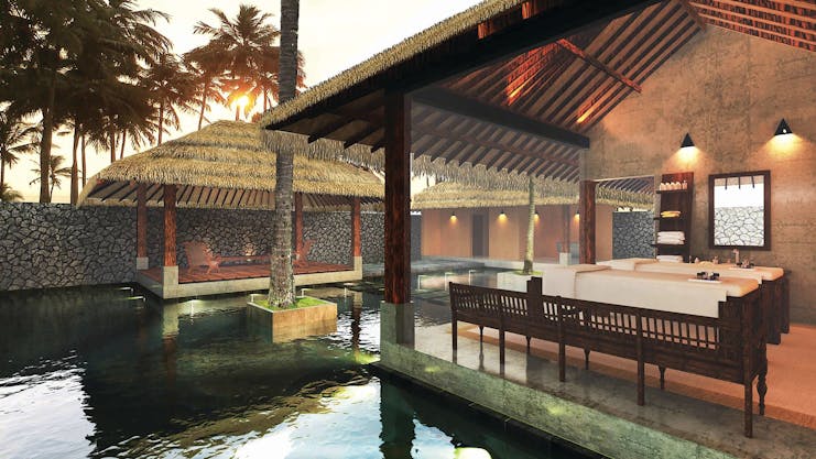 Shangri La Hambantota Sri Lanka spa pools massage tables trees