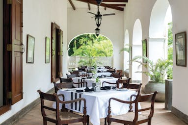 Tamarind Hill Sri Lanka terrace dining covered outdoor dining area